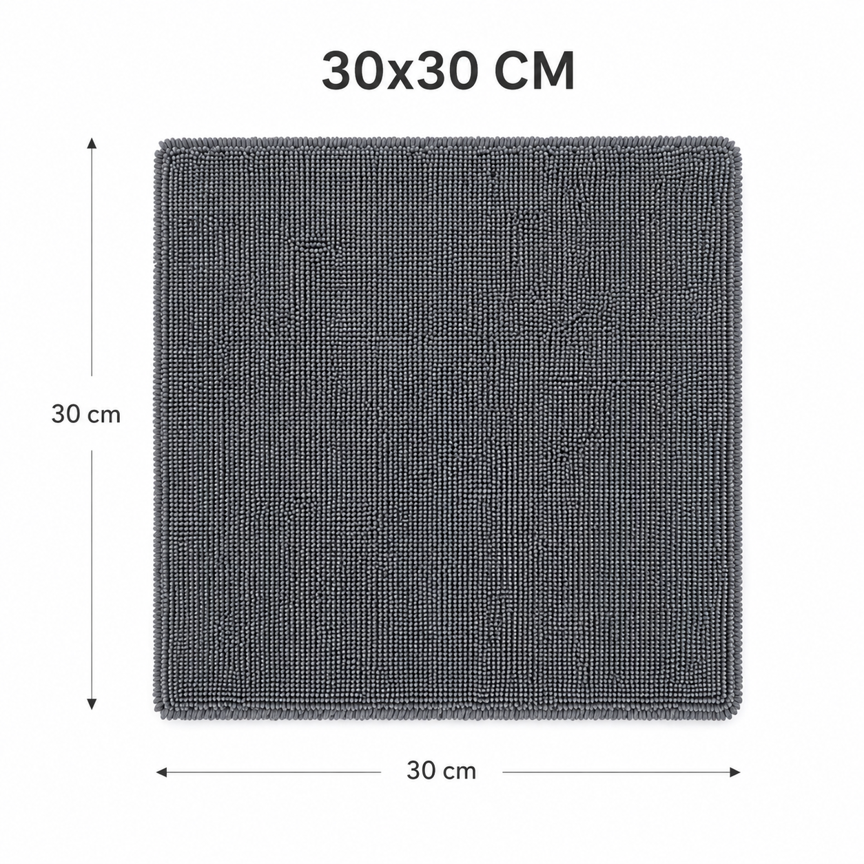 Microvezel doek  – donkergrijs, 350GSM, 31G, 30x30 CM